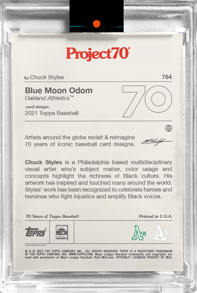 OFFICIAL ARTIST SIGNATURE COLLECTION - BLUE X/20- PROJECT70 JACKIE ROBINSON  BY CHUCK STYLES